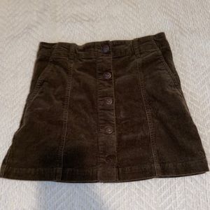 Corduroy button up skirt